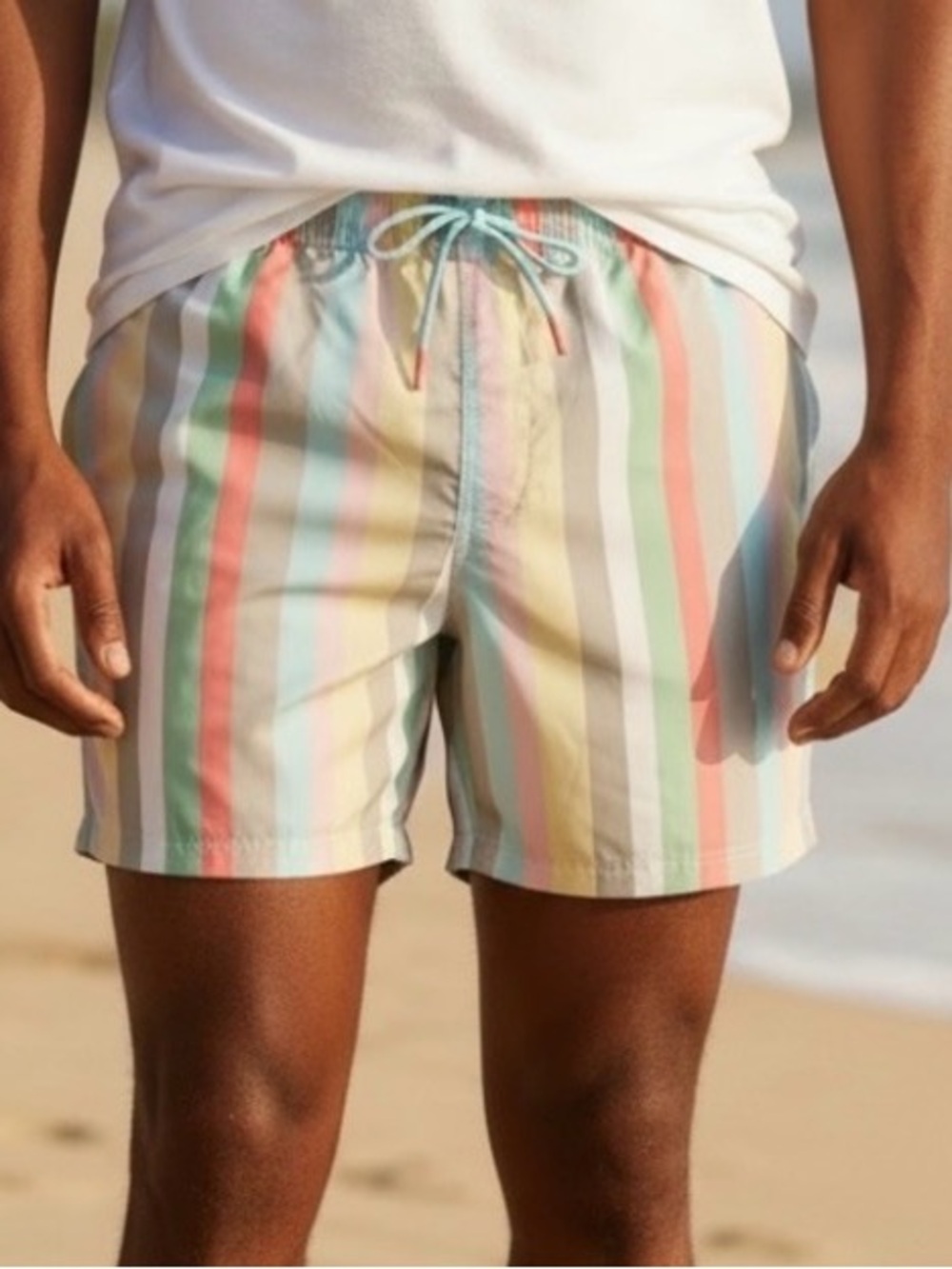 NWOT Sewing Down South x Crown & Ivy Striped Swim Trunks | Boxer Brief Liner | M